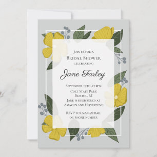 Yellow Florals Bridal Shower Invitation
