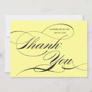 Yellow Flourish Wedding Thank You Card