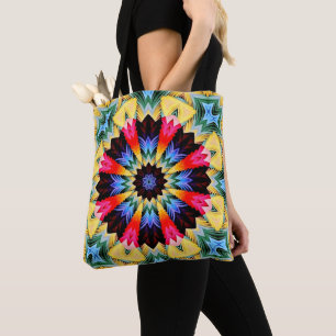 Yellow Flower Abstract Tote Bag