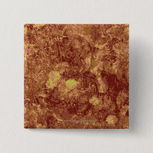 Yellow flower against leaf camouflage pattern 15 cm square badge