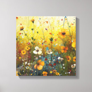 Yellow Flower Art Landscape Design Canvas Print