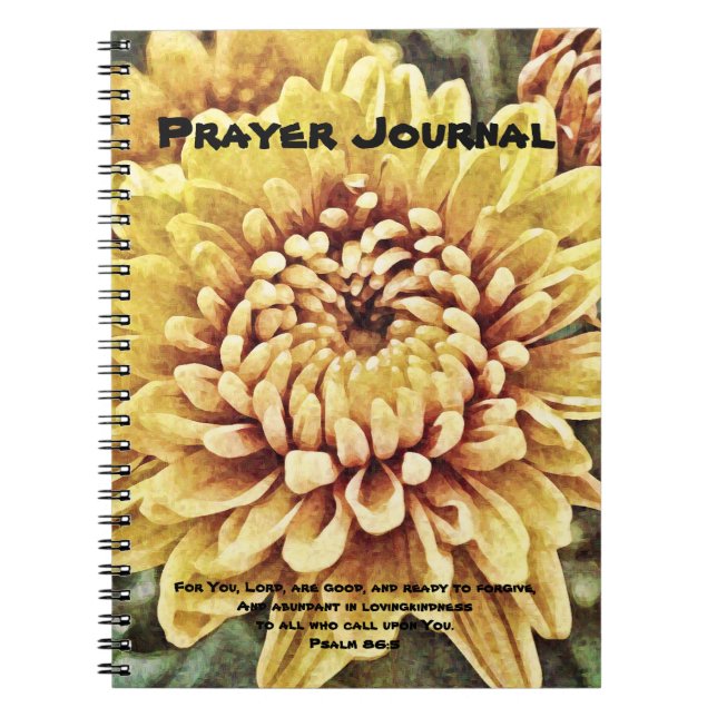 Yellow Flower Art Prayer Journal Psalm 86:5 (Front)