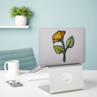 Yellow flower art watercolor floral