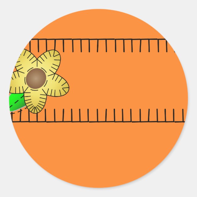 Yellow Flower Background Round Sticker (Front)