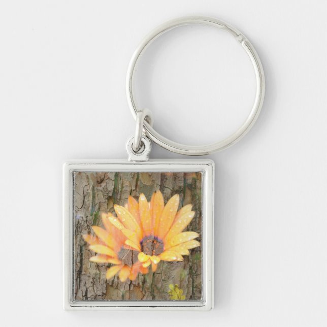 Yellow Flower Bark Key Ring (Front)