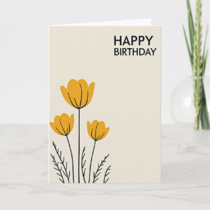 Yellow Flower Birthday Card