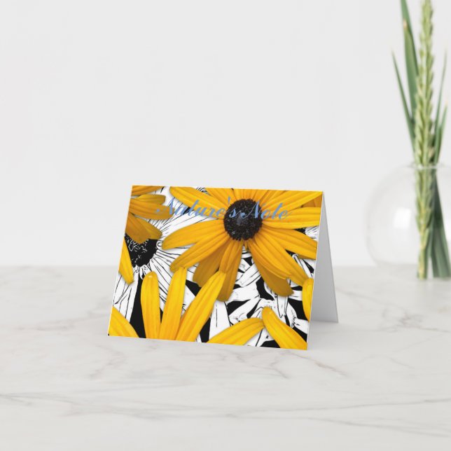 YELLOW FLOWER BLACK-EYED SUSAN PHOTO NOTE CARD (Front)