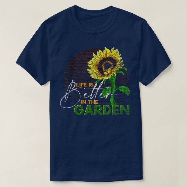 Yellow Flower Blossom Gardener Garden Plant Sunflo T-Shirt (Design Front)