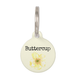 Yellow Flower Buttercup Pet Tag
