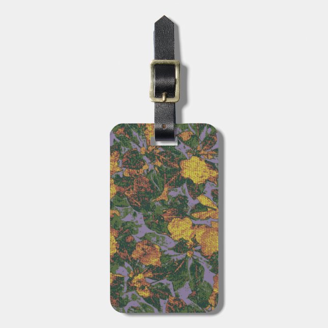 Yellow flower camouflage pattern luggage tag (Front Vertical)