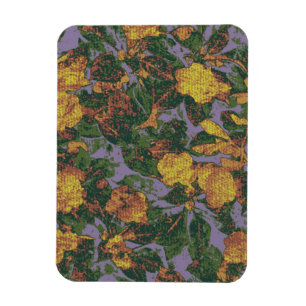 Yellow flower camouflage pattern magnet