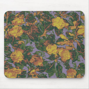 Yellow flower camouflage pattern mouse mat