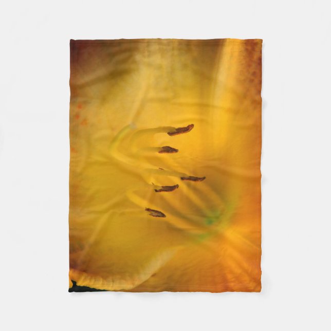 Yellow Flower Closeup Fleece Blanket (Front)