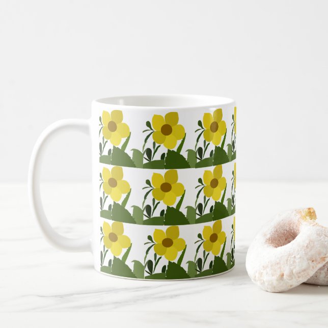 Yellow Flower Coffee Mug (With Donut)