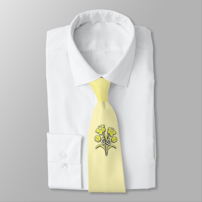 Yellow Flower  Daffodil Tie (Tied)