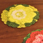 Yellow Flower Designer Crochet Print Reusable