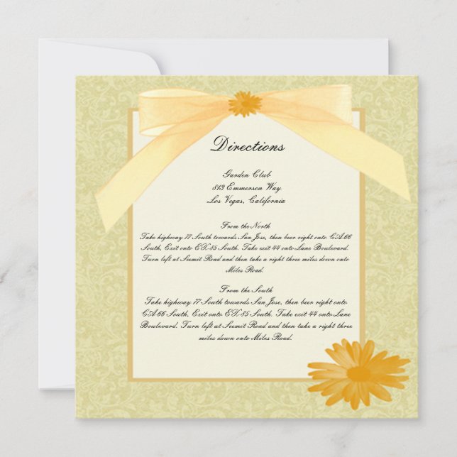 Yellow Flower Direction Cards (Front)