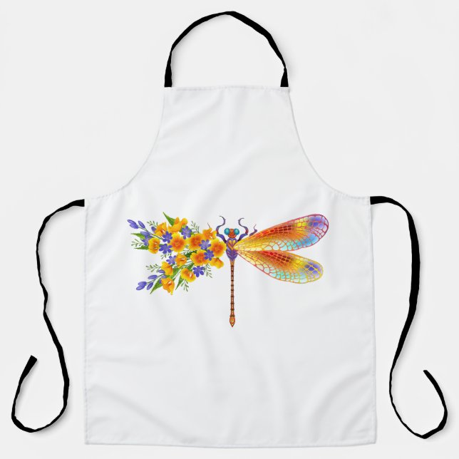 Yellow Flower Dragonfly Apron (Front)