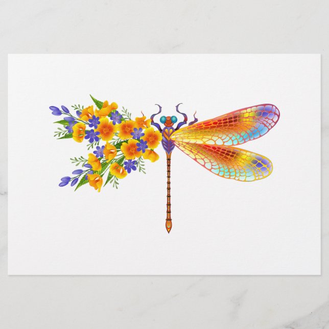 Yellow Flower Dragonfly Flyer (Front)