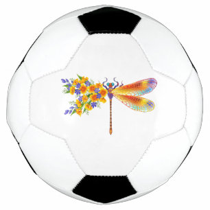 Yellow Flower Dragonfly Football