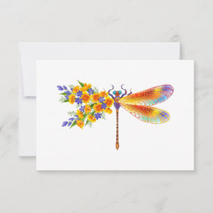 Yellow Flower Dragonfly Invitation