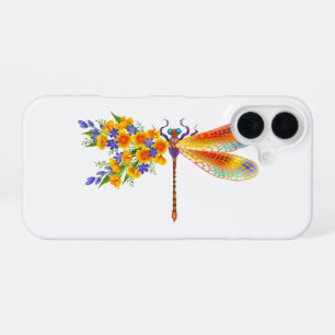 Yellow Flower Dragonfly iPhone 16 Case