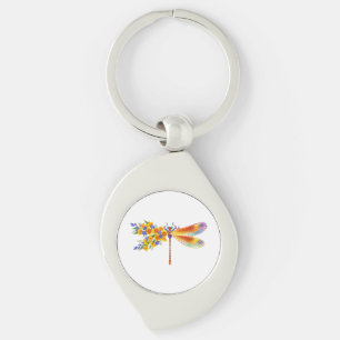 Yellow Flower Dragonfly Key Ring