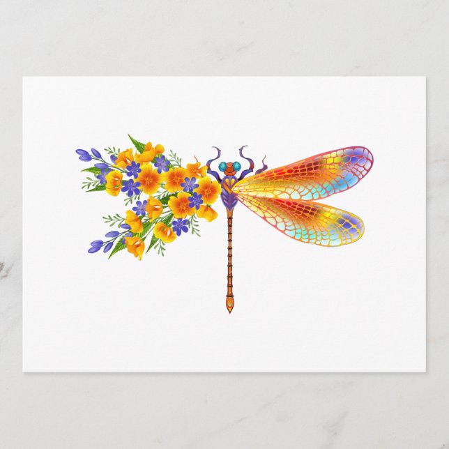 Yellow Flower Dragonfly Menu (Front)