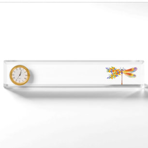 Yellow Flower Dragonfly Nameplate