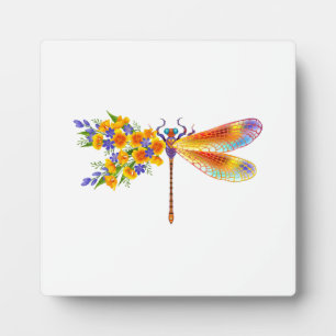 Yellow Flower Dragonfly Plaque