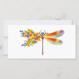 Yellow Flower Dragonfly Save The Date