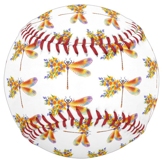 Yellow Flower Dragonfly Softball (Front)