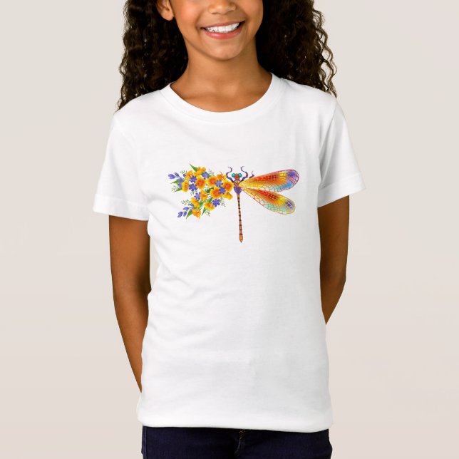 Yellow Flower Dragonfly T-Shirt (Front)