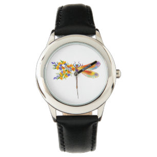 Yellow Flower Dragonfly Watch