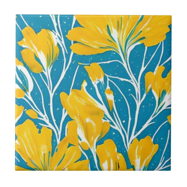 yellow flower garden tile (Front)