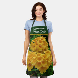 Yellow Flower Garden Tropical Floral Personalise Apron
