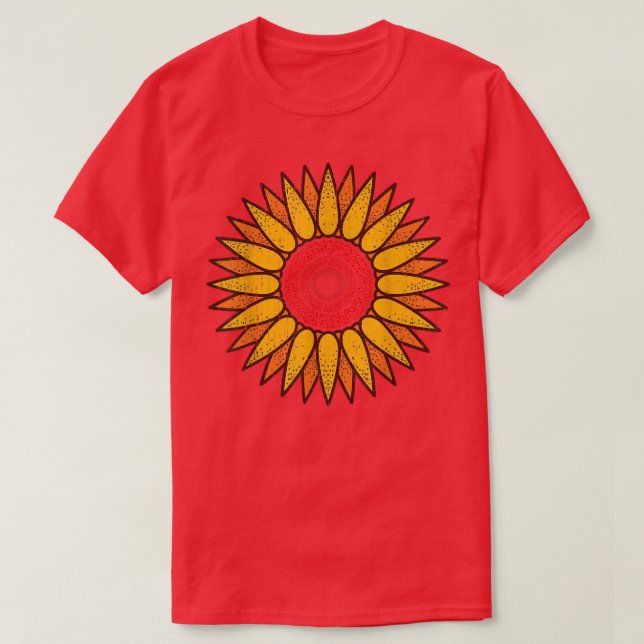 Yellow Flower Gardener Hippie Floral Beautiful Sun T-Shirt (Design Front)