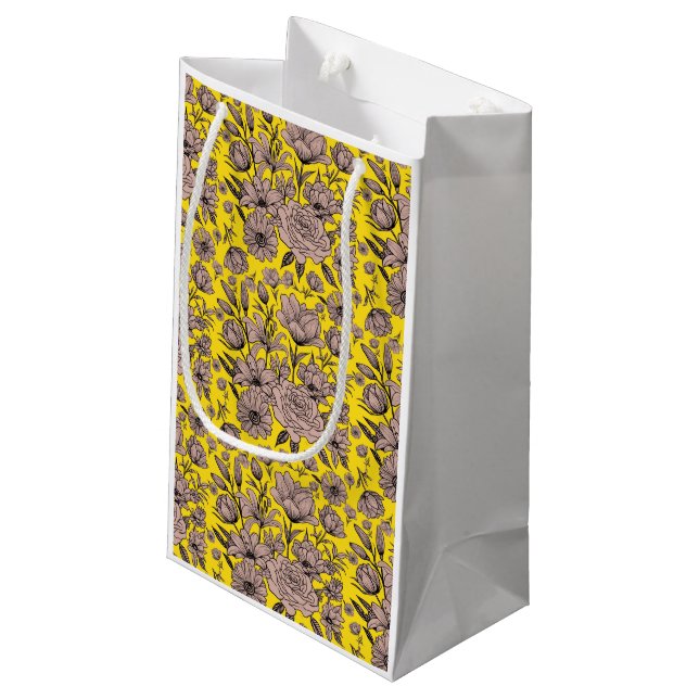 Yellow Flower Gift Bag (Back Angled)