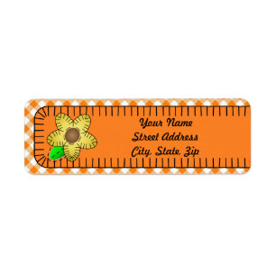 Yellow Flower GinBackground Return Address Sticker
