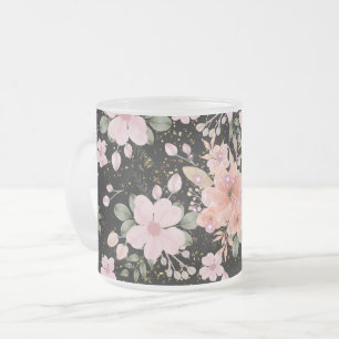 yellow Flower Glitter Mug , Floral Sparkle Aesthet