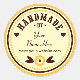 Yellow Flower Handmade By Personalised Stickers