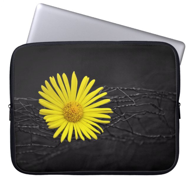 Yellow Flower Laptop Sleeve (Front)