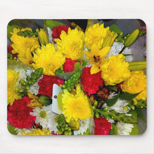 Yellow Flower Mix Mousepad (Front)