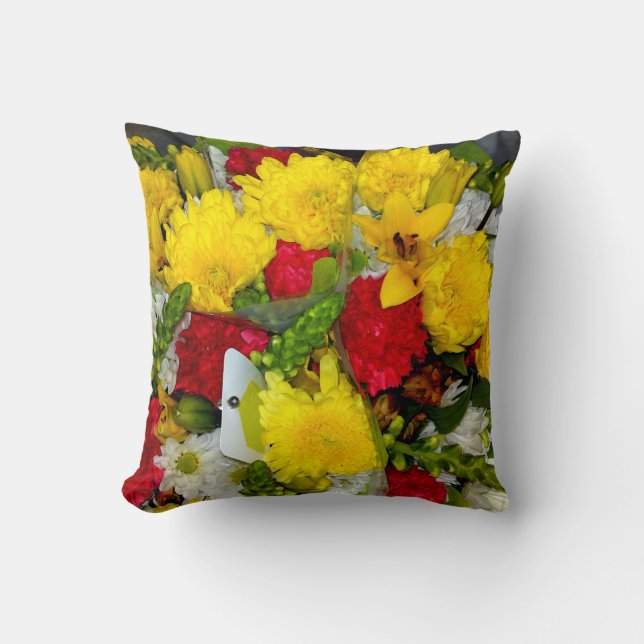 Yellow Flower Mix Pillow (Front)