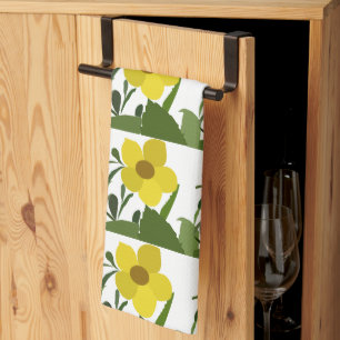 Yellow Flower Nature Pattern Tea Towel