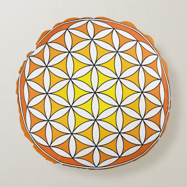 Yellow Flower of Life Meditation Pillow (Front)