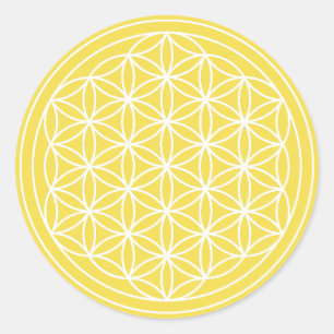 Yellow Flower of Life Sticker
