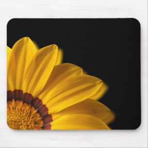Yellow flower on black background mouse mat