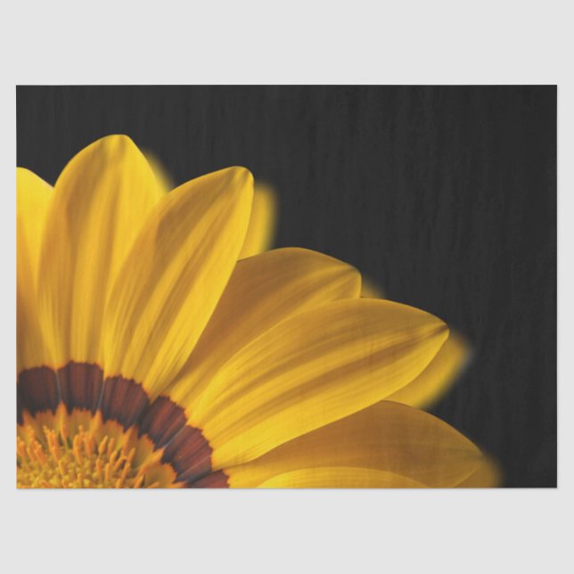 Yellow flower on  black background tissue paper (Front)