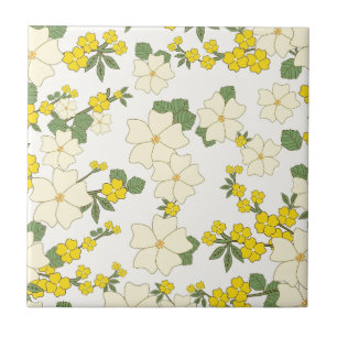 yellow flower pattern tile